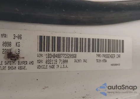 2007 Dodge Caliber Sxt z USA, uszkodzony, nr VIN 1B3HB48B77D520968